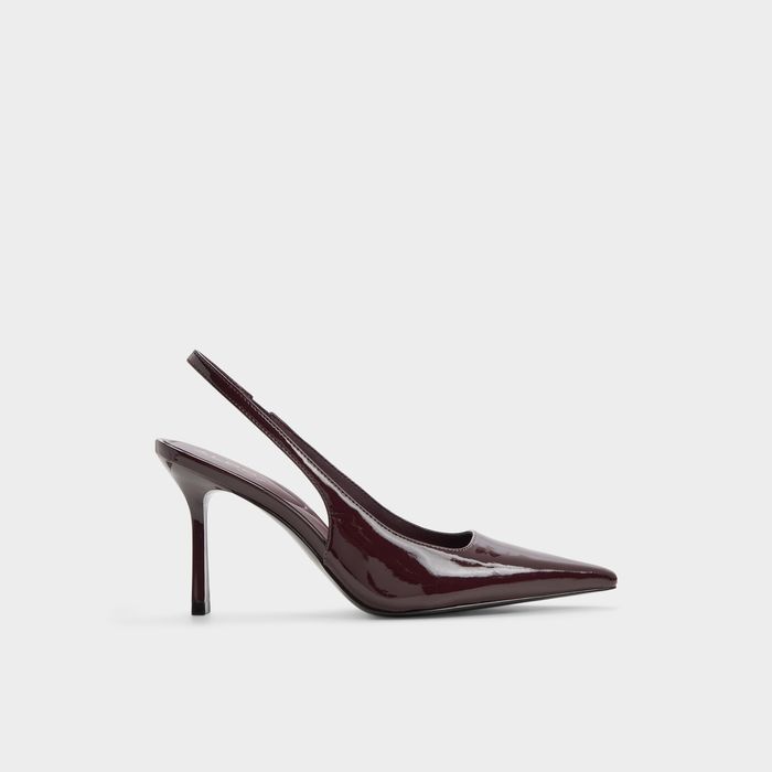 Sapatos em verniz bordô, salto fino - ZAILAH