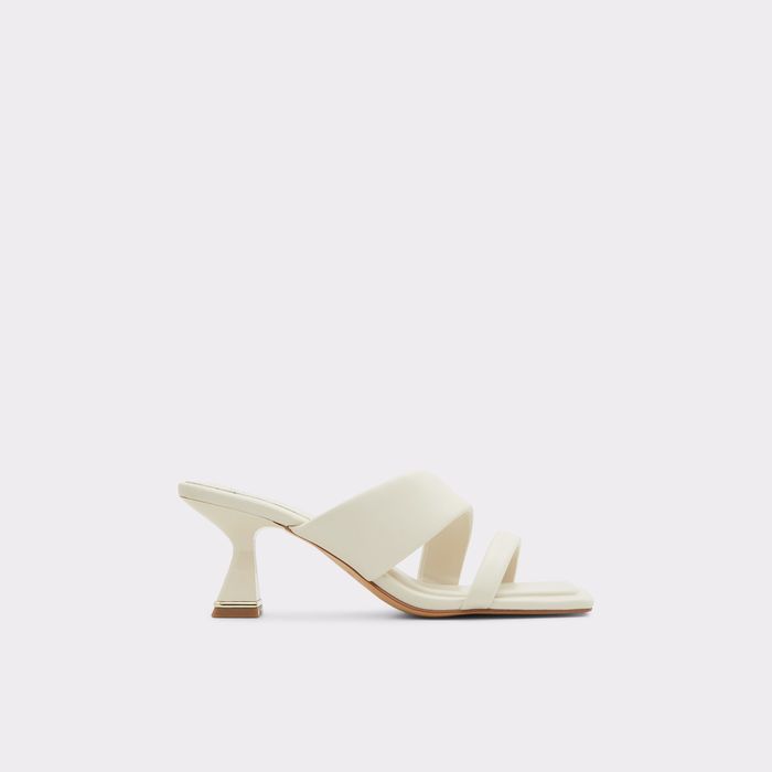 Mules en blanco, tacón embudo - ZAZA