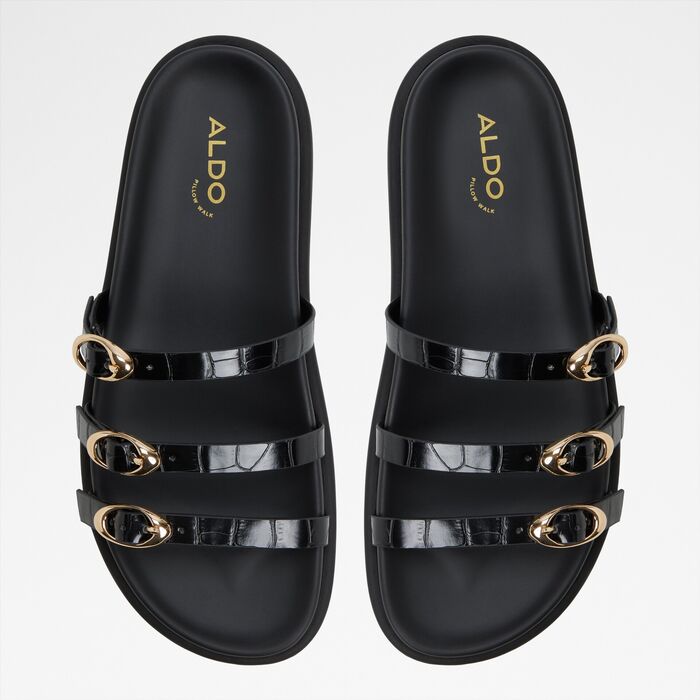 Sandalias planas en negro - ZEPHYRA