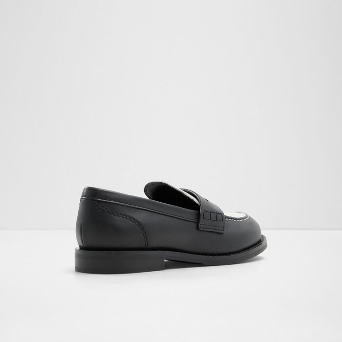 Mocassins rasos em pele preto e branco - ADIBAEN