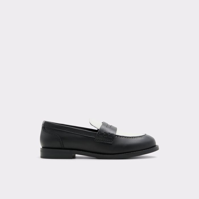 Mocassins rasos em pele preto e branco - ADIBAEN