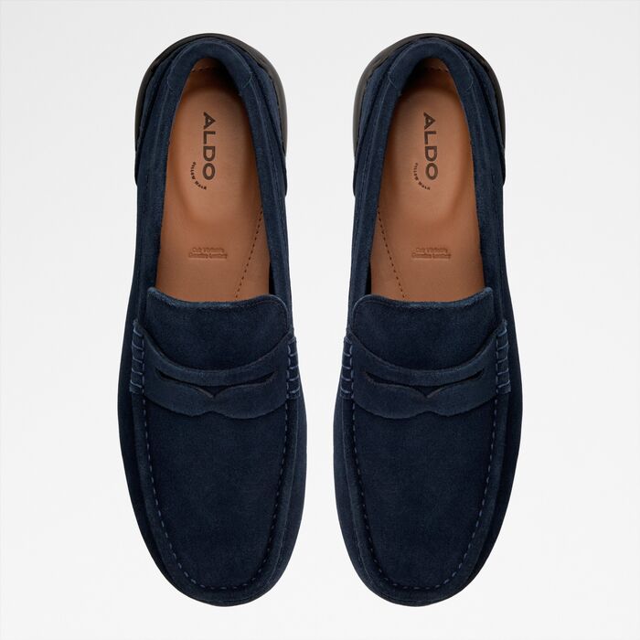 Mocasines en piel azul marino - GWUD-IN