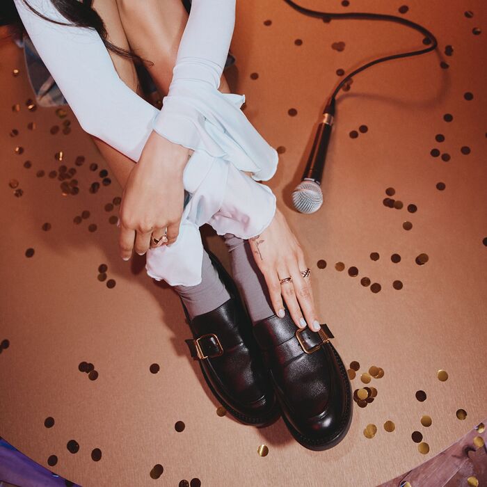 Mocasines planos en piel negro - KALYA