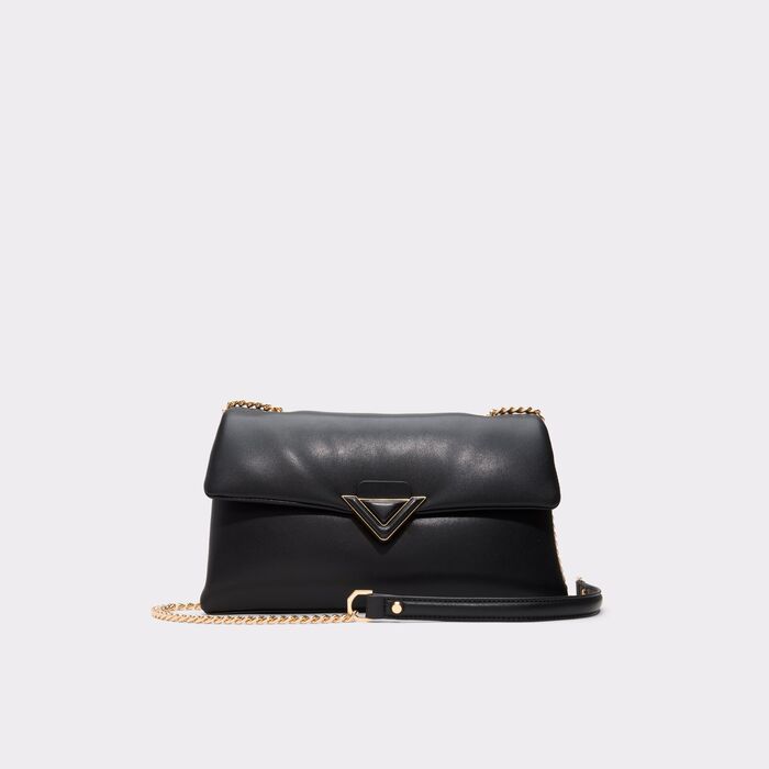 Mala de tiracolo em preto - LARGESOFTPUFF