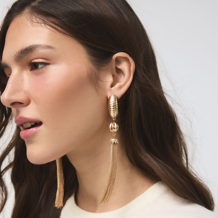 Pendientes largos en oro - LIIVIA