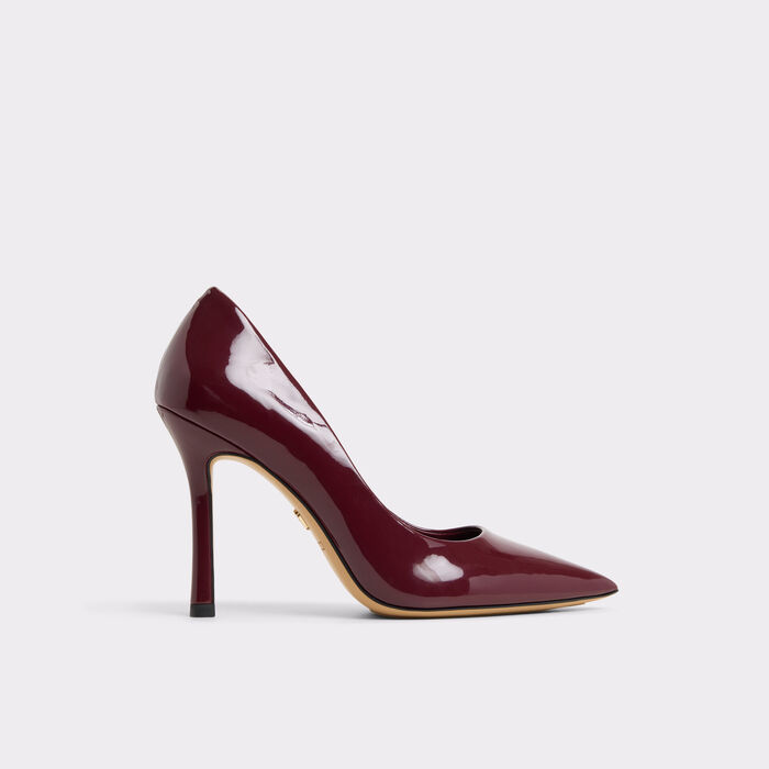 Zapatos de salón en barniz burdeos, tacón de aguja - STESSY3.0