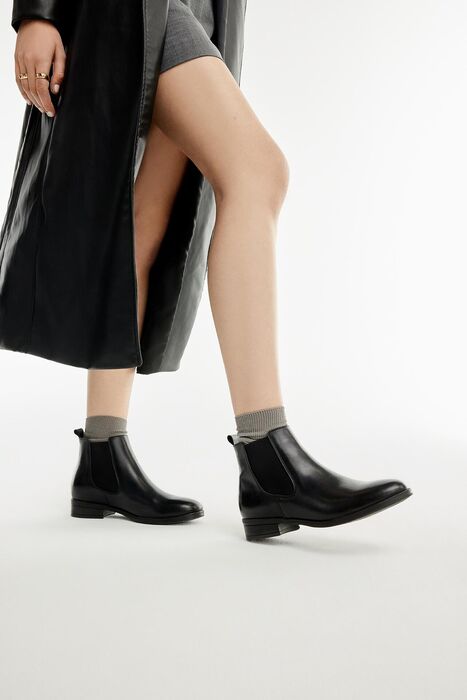Botines planos en piel negro - WICOENI