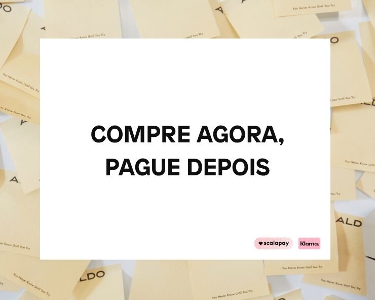 Compre agora, pague depois com scalapay e klarna..