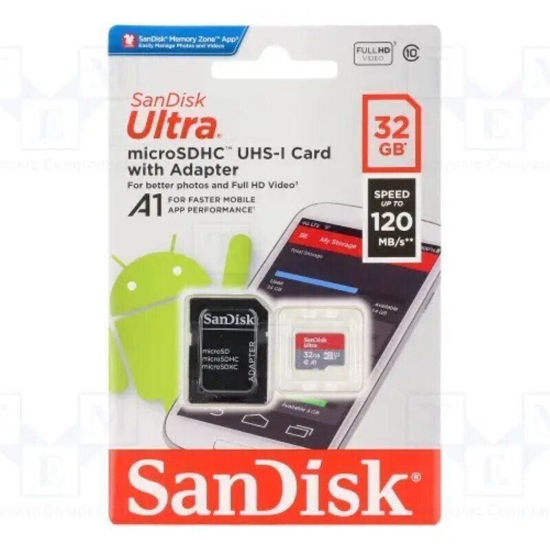 Ultra Microsdhc 32gb + SD Adapter 120mb/s A1 Class 10 Uhs-i
