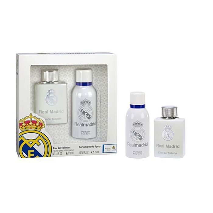 Estojo real madrid com colónia em spray 100ml e desodorizante em spray 150 ml
