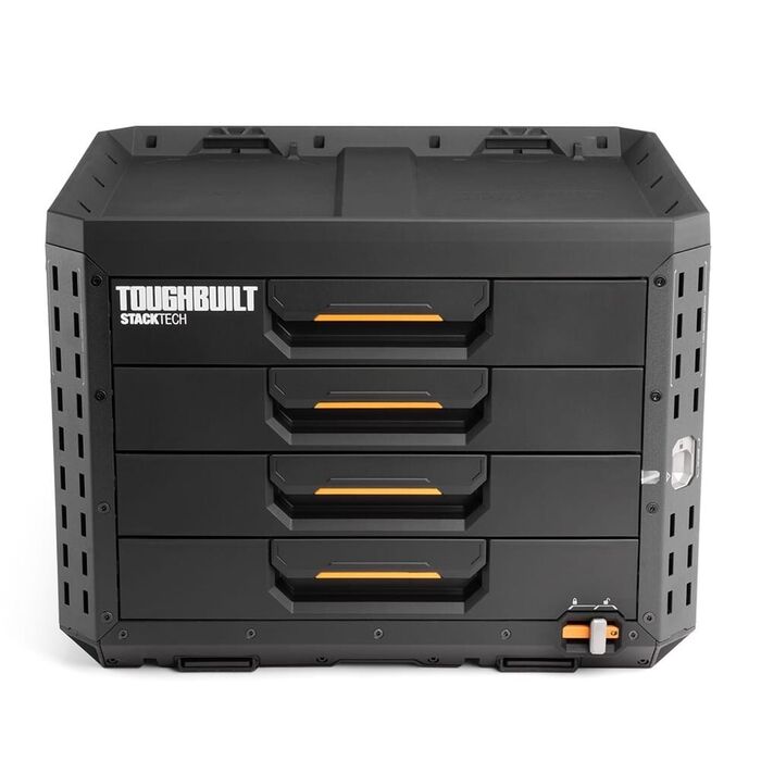 Mala stacktech de 4 gavetas com fecho, 53 x 40,5 x 39,5 cm