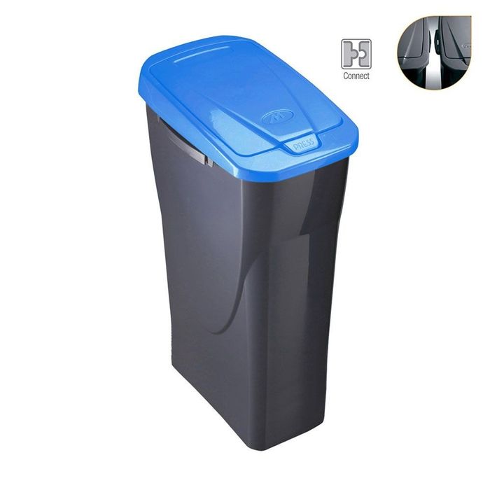 Ecobin com tampa de cor azul 24,5 x 36,5 x 51cm 25 l