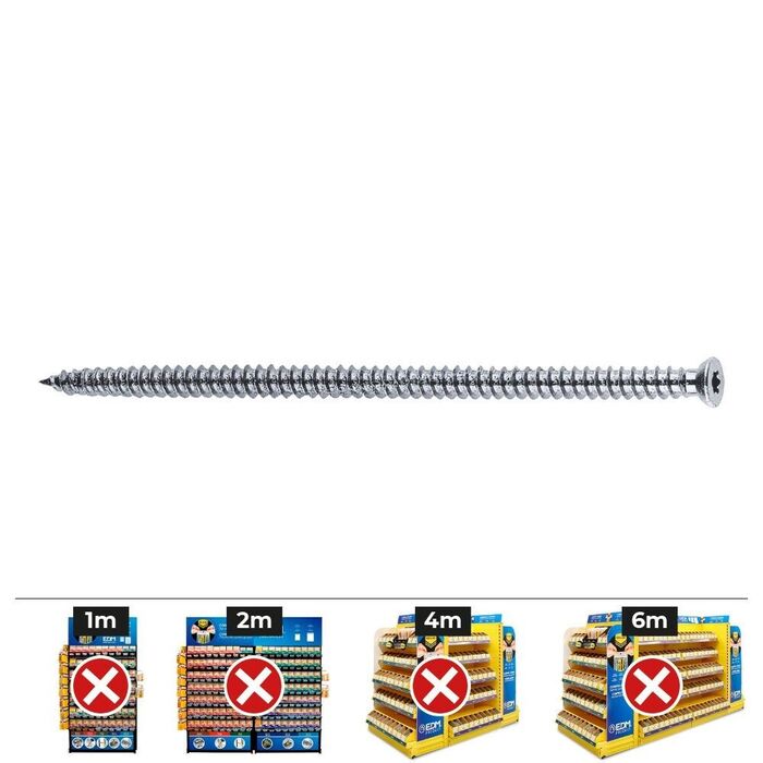 Caixa 100 unidades. parafuso de estrutura fbs 7.5-112 encerrado, zincado