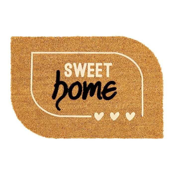 Tapete 100% côco, floqueado design sweet home, 60 x 40 cm