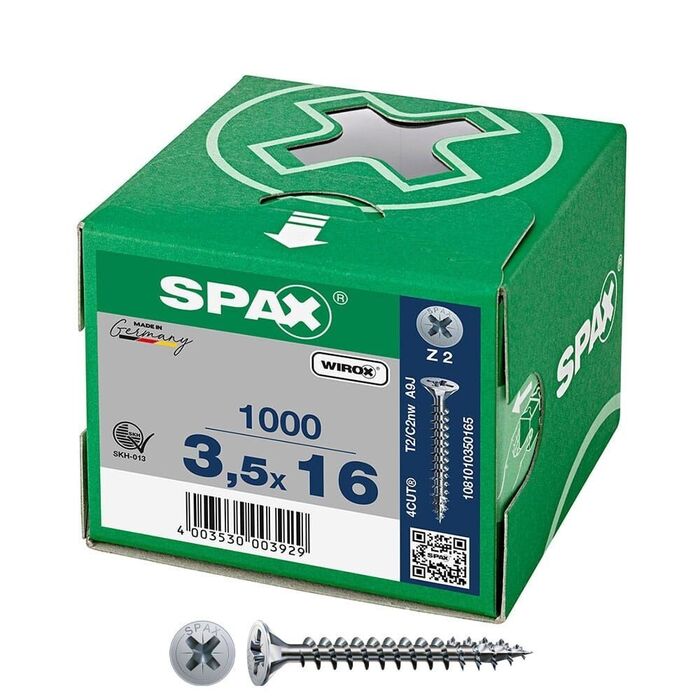 Caixa 1000 unidades. parafuso de cabeça plana universal wirox 3,5x16mm z2