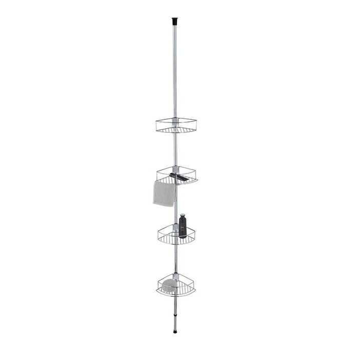 Prateleira de canto telescópica em aço inoxidável, dolcedo, 31 x 23 x 65 - 275 cm