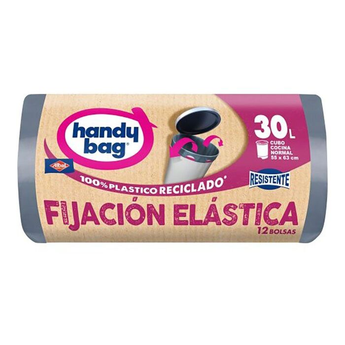 Sacos do lixo fixação elástica 30 l (55 x 63 cm), 12 uds
