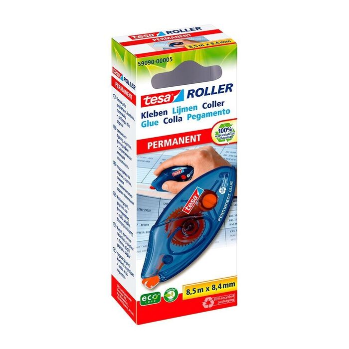 Rolo descartável adesivo ecológico permanente 8,4 mm x 8,50 m