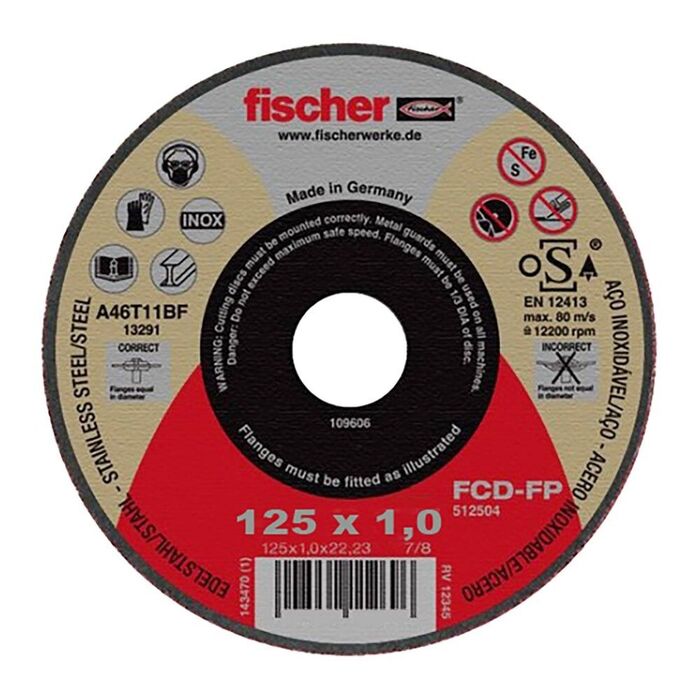 Disco fcd-fp corte de metal plus ø125 x 1,0 x 22,23 mm
