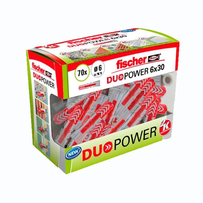 Bucha duopower ø6 x 30 mm, caixa 70 unid