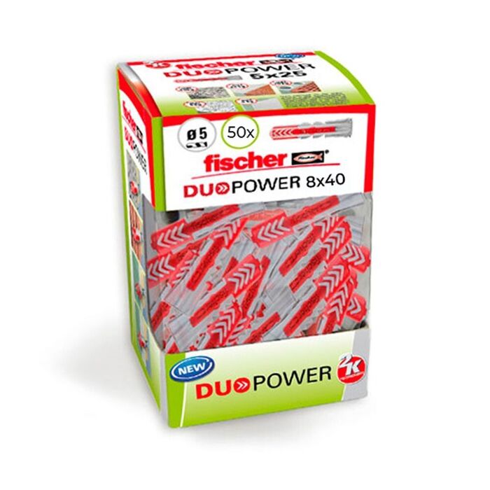 Bucha duopower ø8 x 40 mm, caixa 50 unid