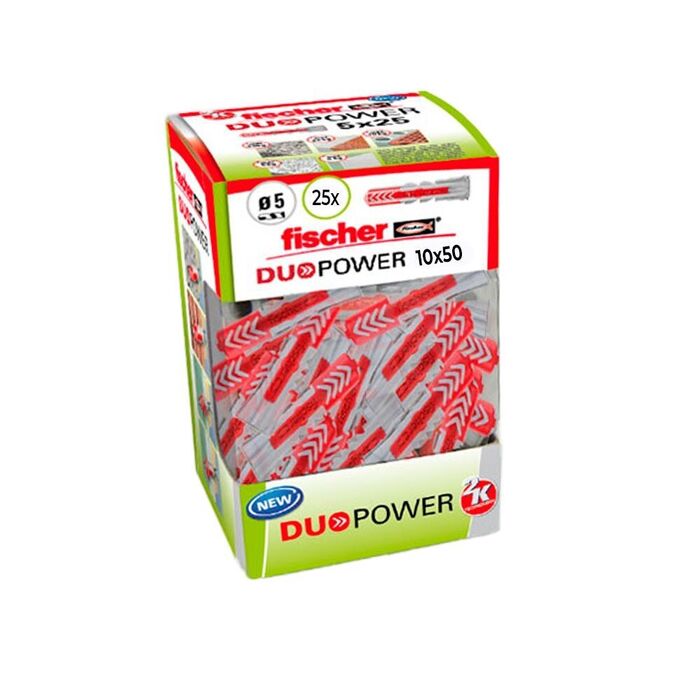 Bucha duopower ø10 x 50 mm, caixa 25 unid