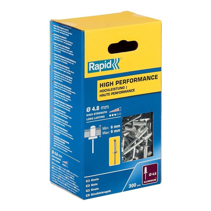 Caixa 300 rebites ø4,8x12mm - alto rendimento 5001436 rapid