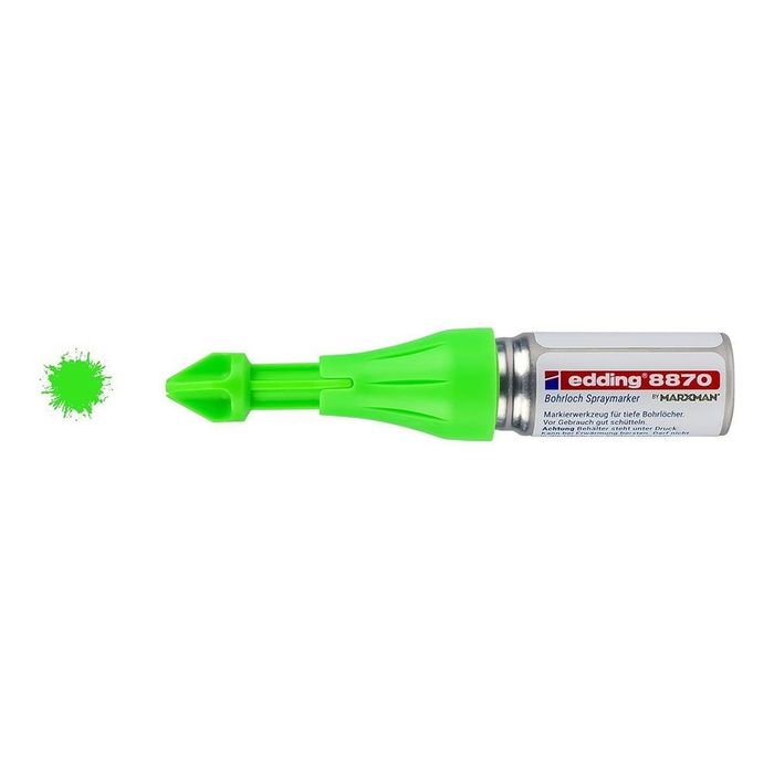 Marcador em spray tinta fluorescente de giz verde para orifícios perfurados