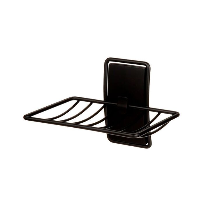 Command saboneteira para casa de banho, preto mate, 1 unidade + 2 tiras, max 900 gr
