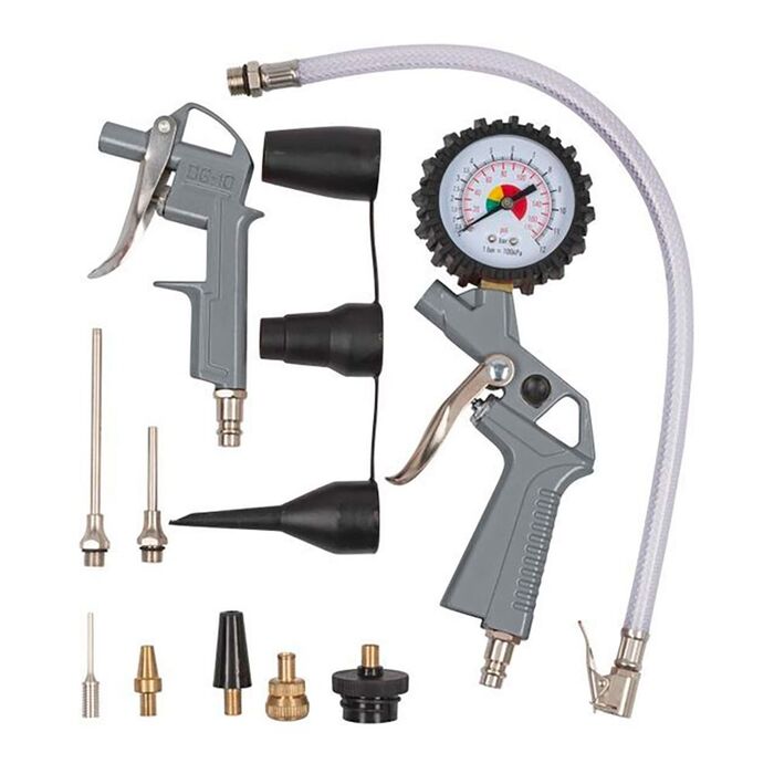 Pistola de inflar pneus + 13 peças