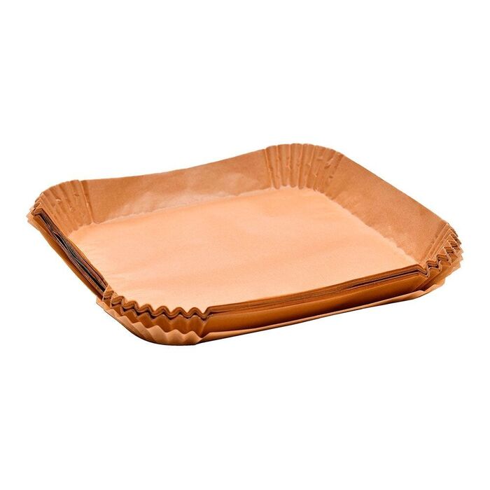 Bandeja de papel quadrada para fritadeira de ar foodies mp, 26 x 26 cm, 50 unidades