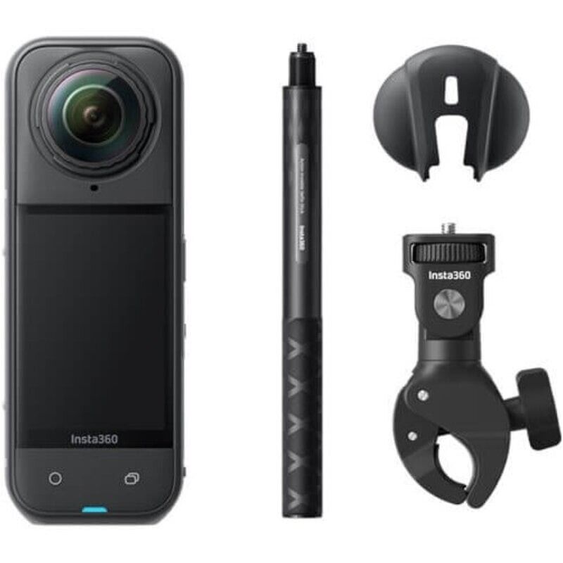 Cámara Digital Deportiva Insta360 X5 Vista múltiple motero Kit/ 8K/ Ángulo de visión 360º/ Negra