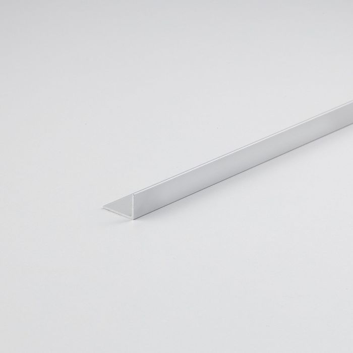 Perfil angular diy em alumínio prateado 2000 x 20 x 10 mm