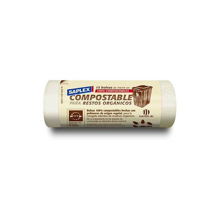 Saco do lixo compostagem 9 l (44 x 44 cm) 15 uds