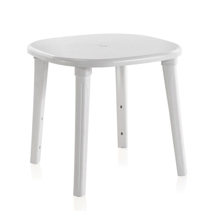 Mesa oval cancun, branca, para uso externo, 80 x 80 x 73 cm