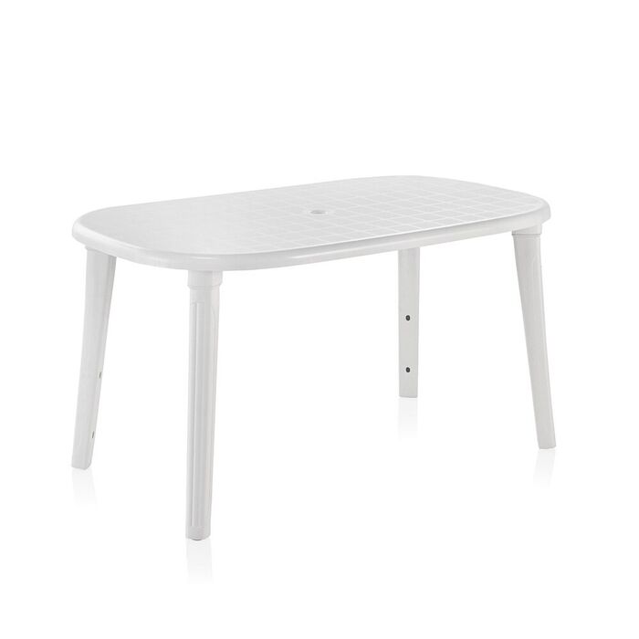 Mesa oval cancun, branca, para uso externo, 140 x 80 x 73 cm