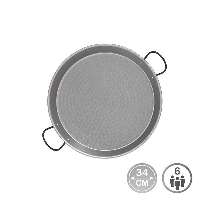 Frigideira paelha tradicional de aço polido ø34cm (para 6 pessoas). vaello