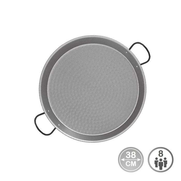 Frigideira paelha tradicional de aço polido ø38cm (para 8 pessoas). vaello