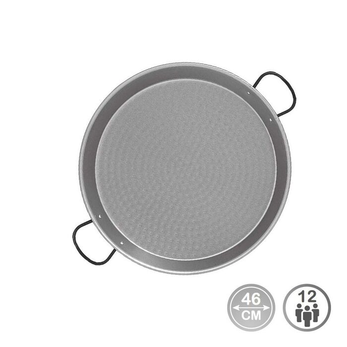 Frigideira paelha tradicional aço polido ø46cm (para 12 pessoas). vaello