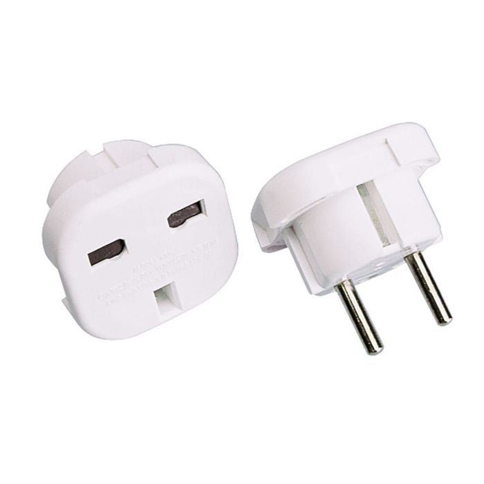 Adaptador europeu - britânico 16a 250v branco (retractilado)