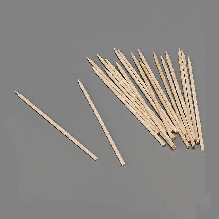 Espetos de madeira higiênicos, 2 x 100 mm, blister 100 uds