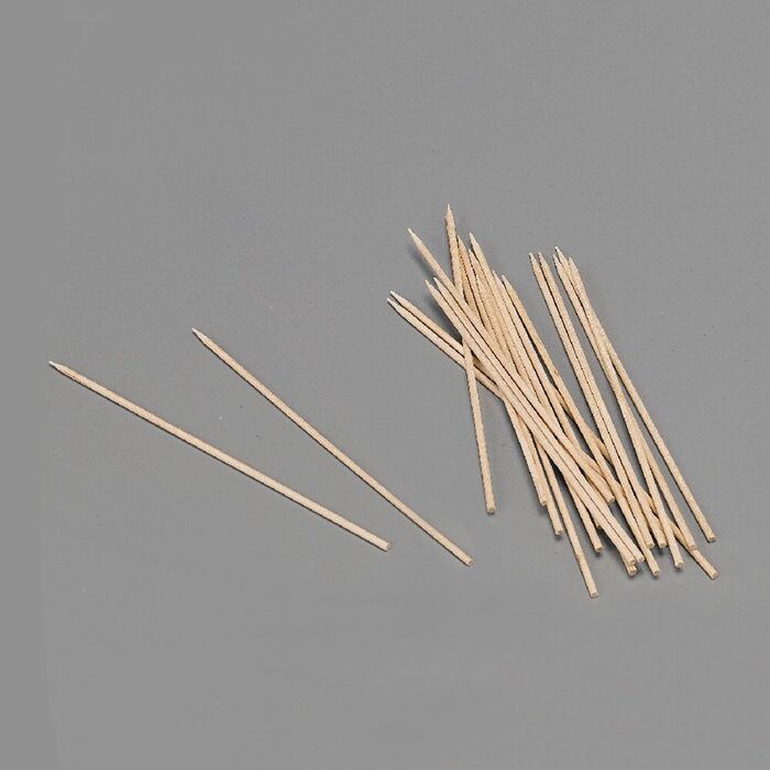 Espetos de madeira higiênicos, 2 x 150 mm, blister 100 uds