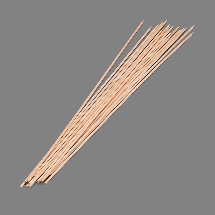 Espetos de madeira higiênicos, 2 x 300 mm, blister 100 uts