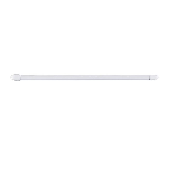 Varão de cortina extensível plano branco, ø1,1 x 40 - 65 cm, 2 uds