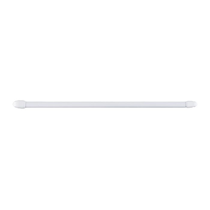 Varão de cortina extensível plano branco, ø1,1 x 60 - 105 cm, 2 uds
