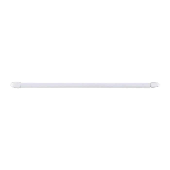 Varão de cortina extensível plano branco, ø1,1 x 80 - 145 cm, 2 uds
