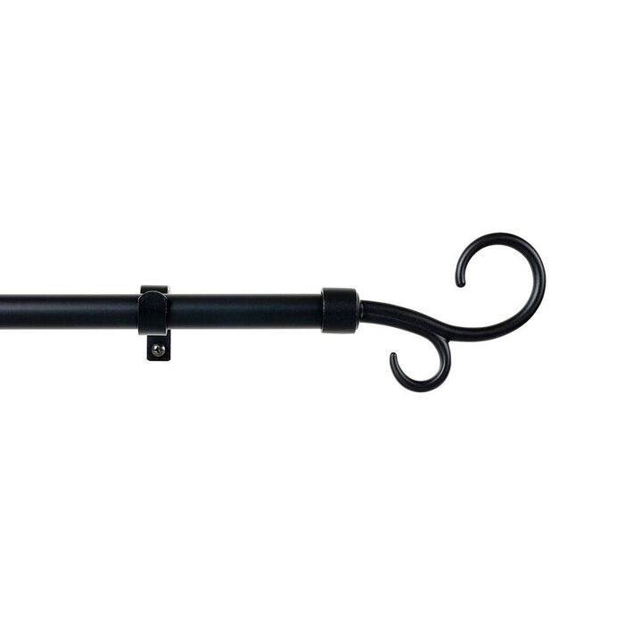 Kit de varão de cortina extensível preto 160-300 cm
