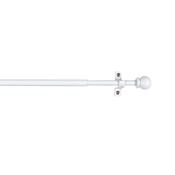 Varão de cortina extensível deco sphere branco, 70-120 cm