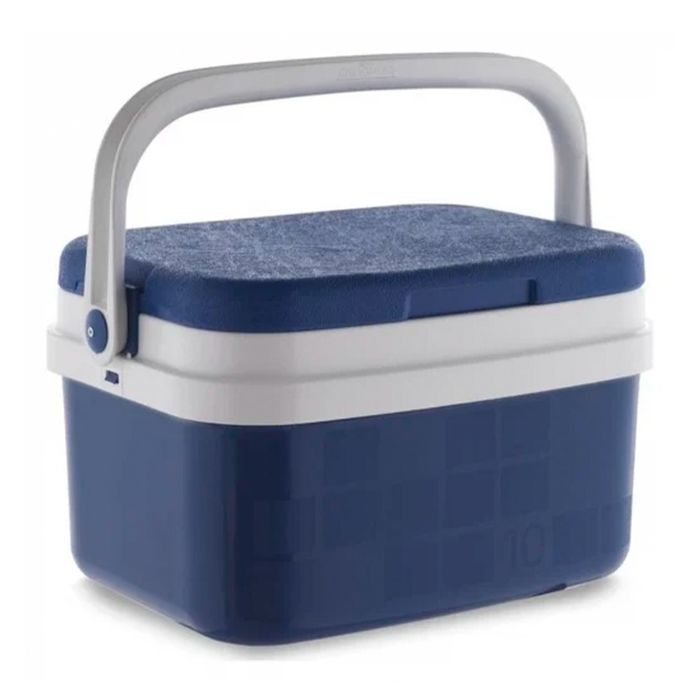 Caixa térmica de camping de 10 litros, azul, 36,5 x 28 x 22 cm