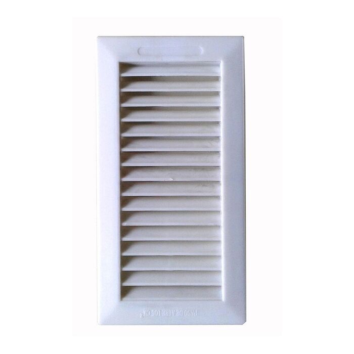 Grelha encastravel com janela 13.3x26cm+ laterais abs branco (g)